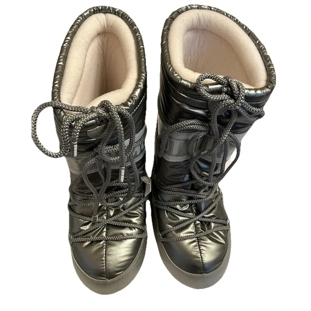Moon‎ Boot The Original Tecnica US Size 3, 5/6 EU 35/38 Silver Winter Boots